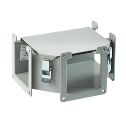 Tee Fitting Lay-in Hinged Cover Top Opening, 4.00x4.00, Gray, Steel